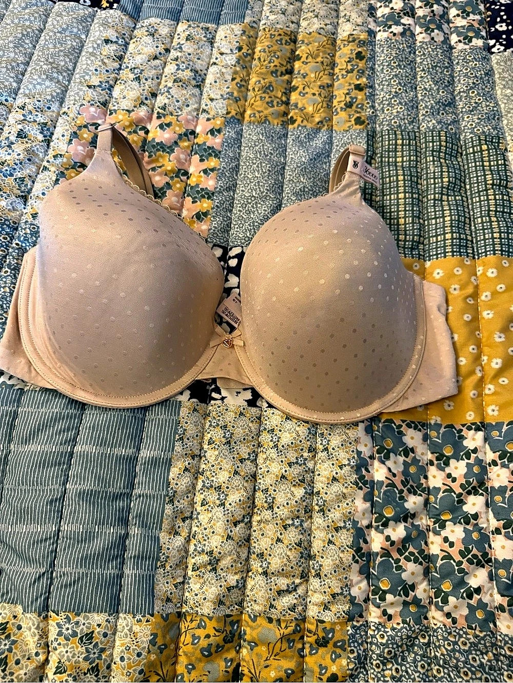 Victoria's Secret Lightly Lined Polka Dot Bra in Pink 36DDD